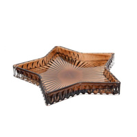 STAR brown Christmas plate