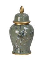 Green ceramic amphora container