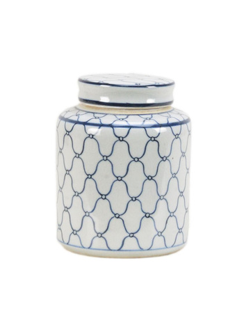 Amphora ceramic container navy blue hamptons 5