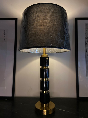 MARLENA marble table lamp black