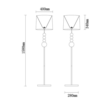 Floor lamp MONA black gold