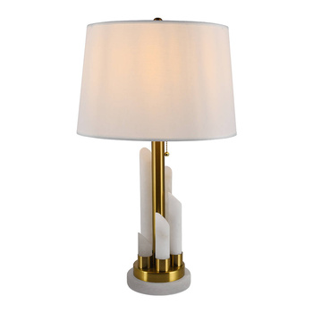 Lampa stołowa marmurowa MELODY biała