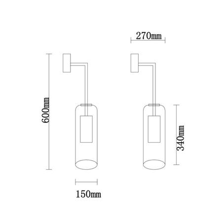 Lampa ścienna kinkiet LOFT dymiona złota