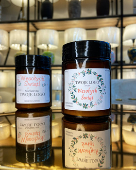 Świąteczna świeczka z logo firmy lub imieniem 120g