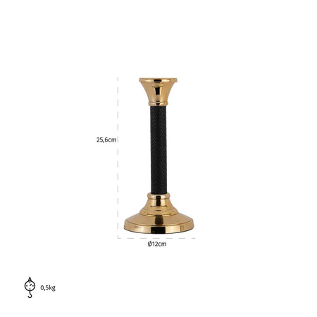 Orvil candlestick small golden black