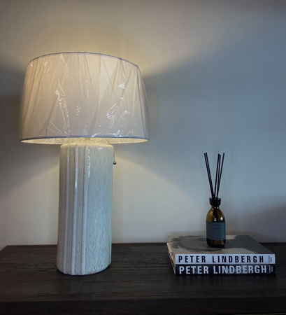Ceramic table lamp LATTE white