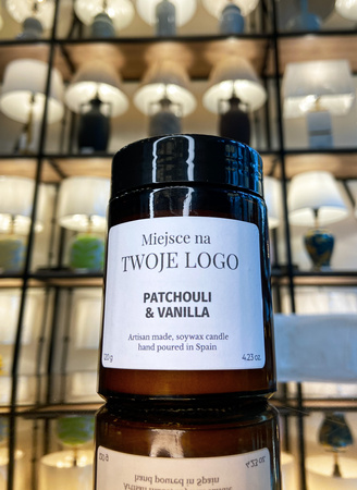 Candle with the company logo or name 120g