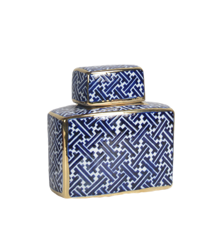 Amfora pojemnik ceramiczny granatowo złoty hamptons 4