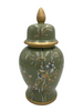Green ceramic amphora container