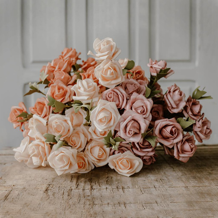 Mini Róże kremowe -bukiet 5 szt.