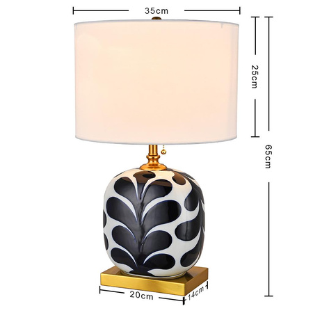 Lampa stołowa ceramiczna LORA HAMPTONS granatowa