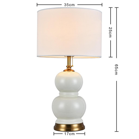 Lampa stołowa ceramiczna ISSA kremowa