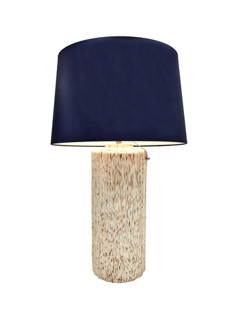 Lampa stołowa ceramiczna LATTE granatowy abażur