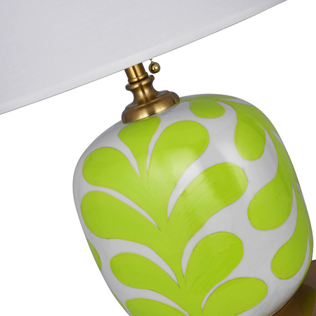 Lampa stołowa ceramiczna LORA żółta limonkowa