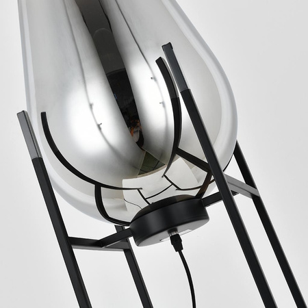 Lampa stojąca MORE srebrna czarna