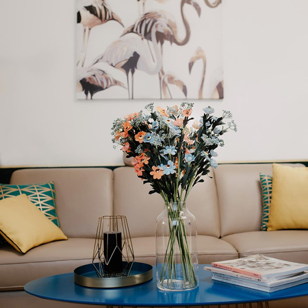 Warszawianki różowe- bukiet 7 szt - kwiaty sztuczne piankowe