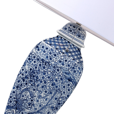 Lampa stołowa ceramiczna DIANA Hamptons granatowa