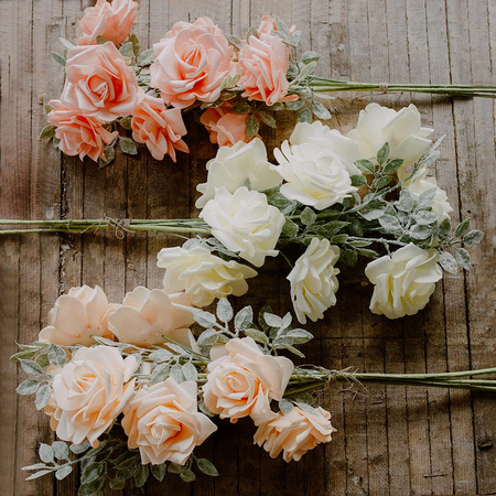 Duże Róże kremowe - bukiet 3 szt.