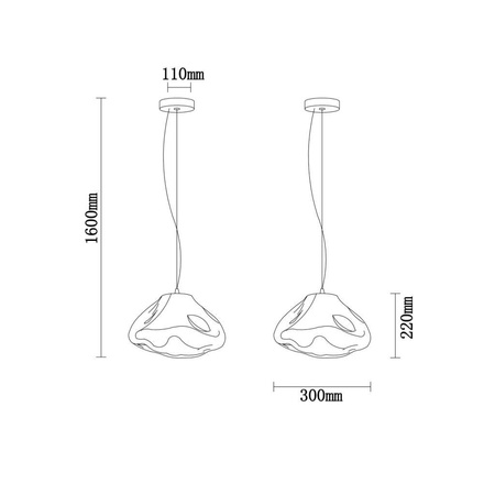 Hanging lamp CLOUD gray