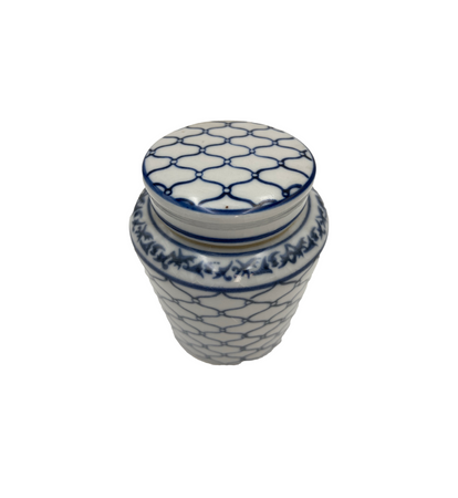 Amphora ceramic container navy blue hamptons 5