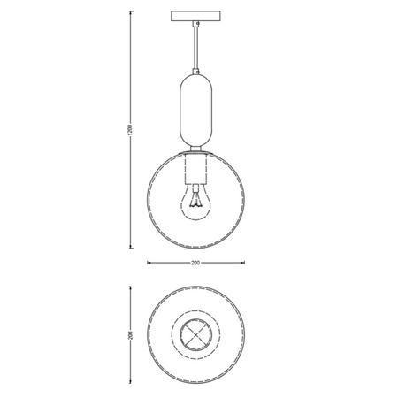 Hanging lamp KULA 250 black modern