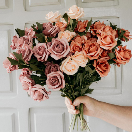 Mini Róże różowe - Bukiet 5 szt.