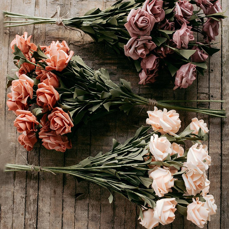 Mini Róże kremowe -bukiet 5 szt.