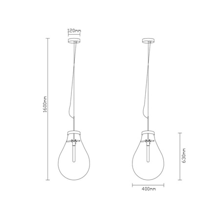 Hanging lamp EDISON L gray