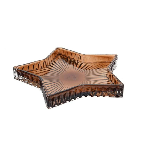 Talerz świąteczny STAR brązowy