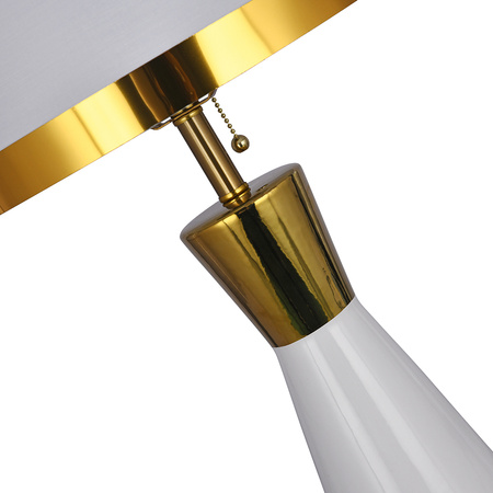 Lampa stołowa ceramiczna PIRAMIDA biała