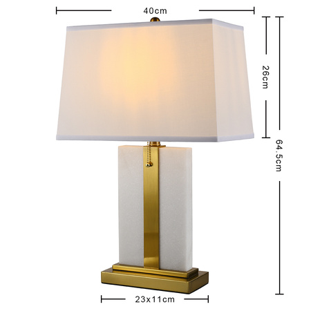 Lampa stołowa marmurowa MAYA biała