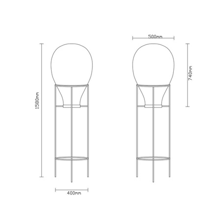 Lampa stojąca EDISON szara czarna