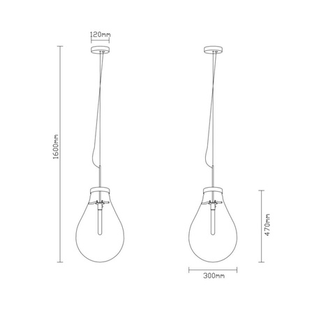 Pendant lamp EDISON M amber