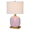 Lampa stołowa ceramiczna LORA HAMPTONS różowa