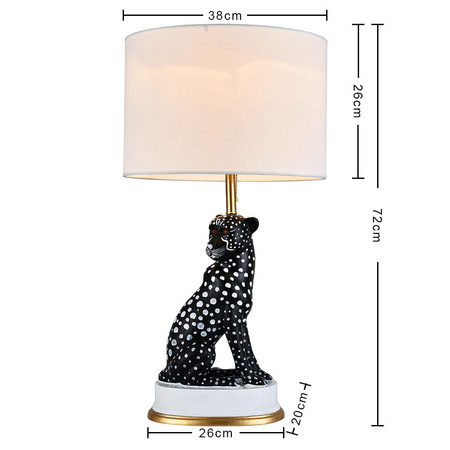 Lampa stołowa ceramiczna KOT czarna