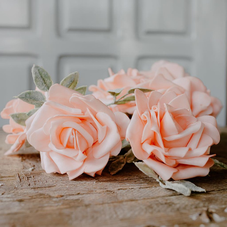 Duże Róże różowe - bukiet 3 szt.