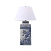 Lampa stołowa ceramiczna LADY Hamptons granatowa