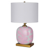 Lampa stołowa ceramiczna LORA HAMPTONS różowa