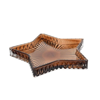 STAR brown Christmas plate