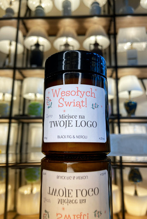 Christmas candle with a company logo or name 120g design 2