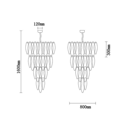 Pendant lamp chandelier SOPEL gold