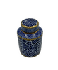 Amphora ceramic container with navy blue and gold hamptons 3