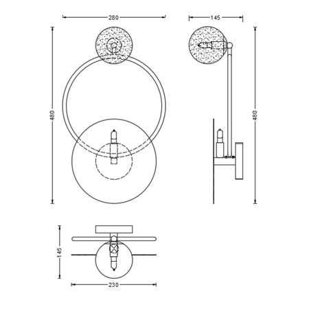 Wall lamp EYES WALL black gold