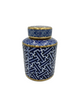 Amphora ceramic container with navy blue and gold hamptons 3