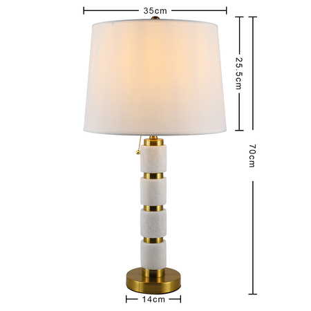 MARLENA marble table lamp white