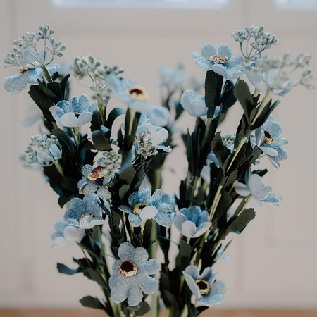 Warszawianki niebieskie- bukiet 7 szt