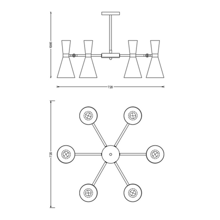 Lampa wisząca żyrandol NAPOLI 12 BLACK