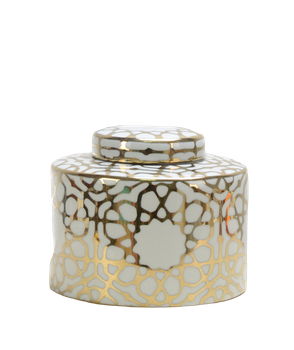 Amphora ceramic container white gold 1