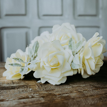 Duże Róże białe bukiet 3 szt.