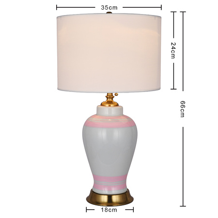 Lampa stołowa ceramiczna ANCONA różowa